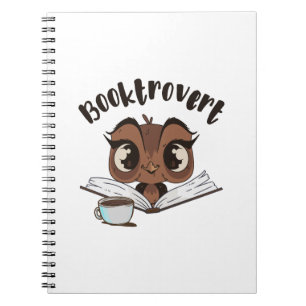 Booktrovert owl with book and coffee