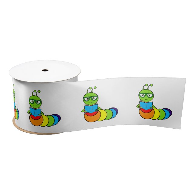 Bookworm 3 Inches Satin Ribbon (Spool)