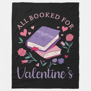 Bookworm - All Booked For Valentine's II Fleece Blanket
