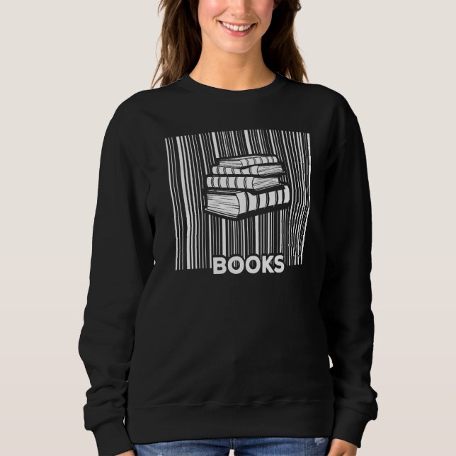 Bookworm Avid Reader  Stack Of Books Reading Sweatshirt (Front)