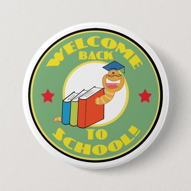 Bookworm- Back to School 7.5 Cm Round Badge (Front)