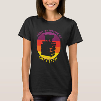 Bookworm Book Cat  Easily Distracted By Cats And B T-Shirt