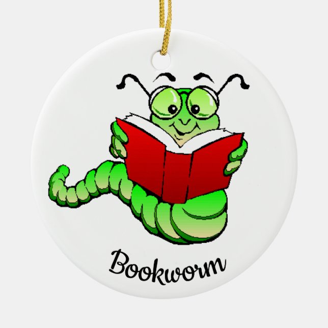 Bookworm Book Lover Reader Design Ornament (Front)