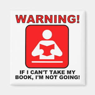 Bookworm Book Lover Warning Funny Fridge Magnet