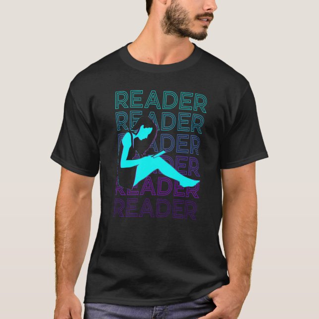 Bookworm Book Reader Book Reading Retro T-Shirt (Front)