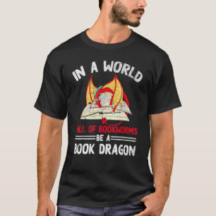 Bookworm Book Reading Fantasy Animal Cute Book Dra T-Shirt