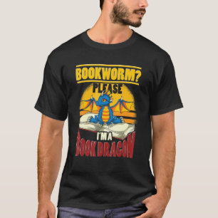 Bookworm Book Reading Fantasy Cute Book Dragon T-Shirt