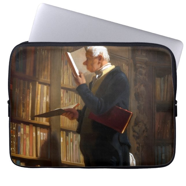 Bookworm Carl Spitzweg Classic Art Laptop Sleeve (Front)