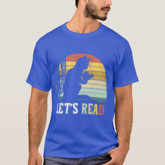 Bookworm Cat Lets Read Funny Cat Reading Book T-Shirt