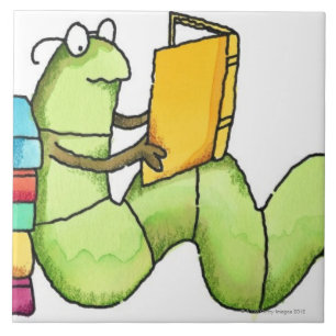 Bookworm Ceramic Tile