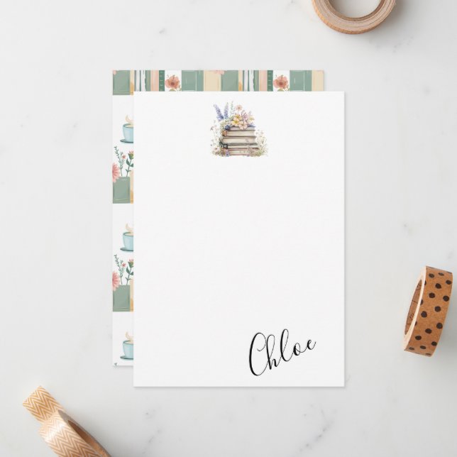 Bookworm customised name card (Front/Back In Situ)