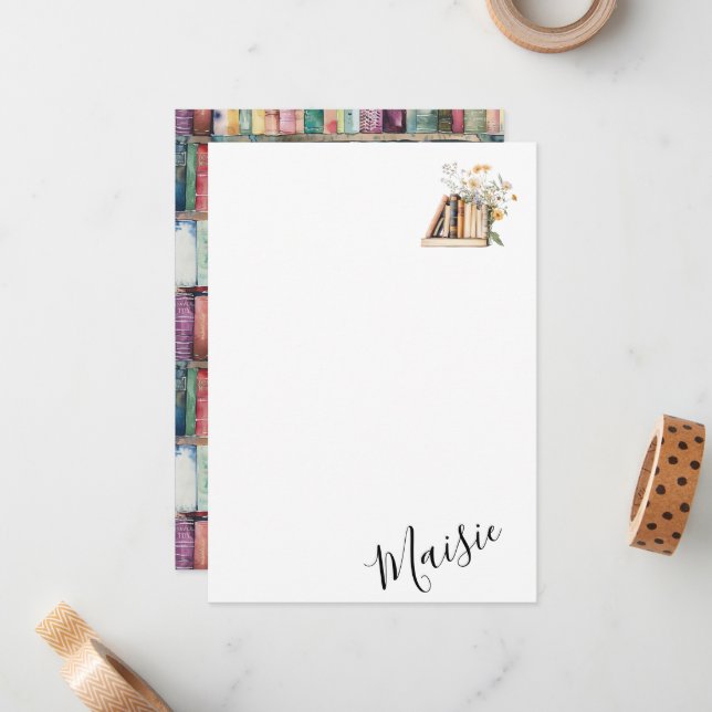 Bookworm customised name card (Front/Back In Situ)