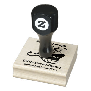 Bookworm Design Wooden Stamp