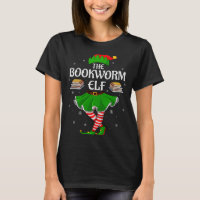 Bookworm Elf Christmas Family Girls Women Elf Squa