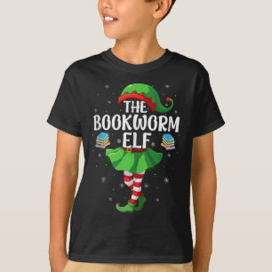 Bookworm Elf Christmas Girls Women Elf Squad Xmas T-Shirt