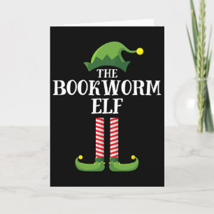 Bookworm Elf Matching Family Group Christmas Party Card
