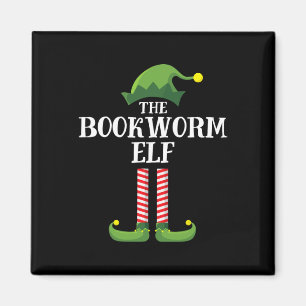 Bookworm Elf Matching Family Group Christmas Party Magnet
