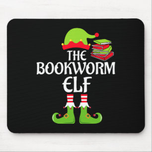 Bookworm Elf Matching Family Group Christmas Party Mouse Pad