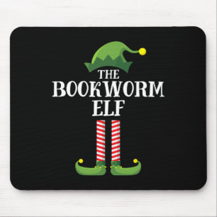 Bookworm Elf Matching Family Group Christmas Party Mouse Pad