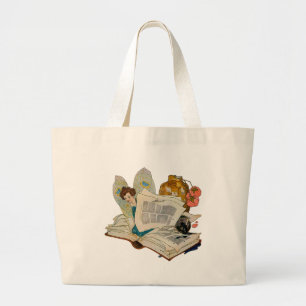 Bookworm Fairy Large Tote Bag