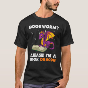 Bookworm Fantasy Animal Book Dragon Book Reading T-Shirt