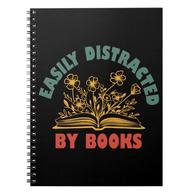 Bookworm Funny Easily Distracted By Books (Front)