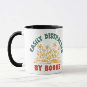 Bookworm Funny Easily Distracted By Books Mug