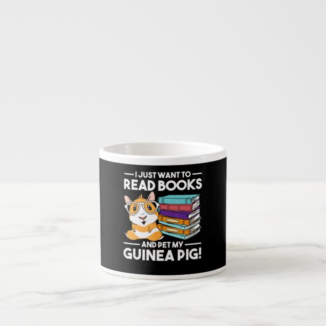 bookworm guinea pig mum reading gift guinea pig espresso cup (Front)