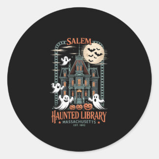 Bookworm Halloween Shirt Haunted Library Classic Round Sticker