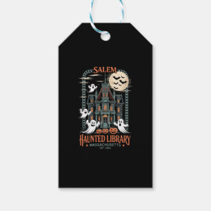 Bookworm Halloween Shirt Haunted Library Gift Tags