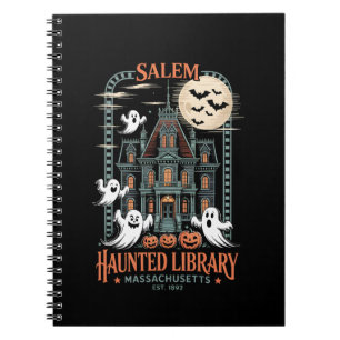 Bookworm Halloween Shirt Haunted Library Notebook