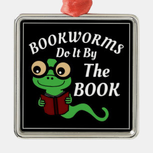 Bookworm Humour Metal Ornament