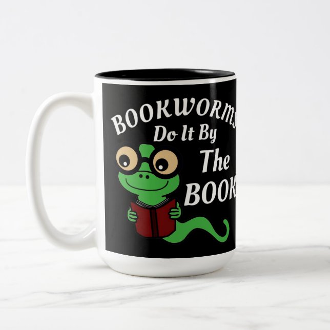 Bookworm Humour Two-Tone Coffee Mug (Left)