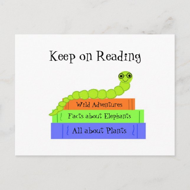 Bookworm - Keep on Reading Postcard (Front)