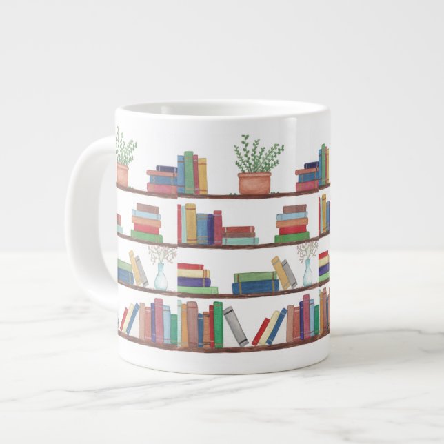 Bookworm Large Coffee Mug (Front Left)