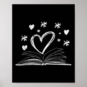 Bookworm Librarian Valentines Day Gift Book Readin Poster
