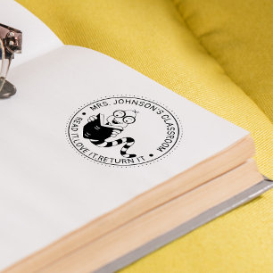 Bookworm Library Teachers Classroom Self-inking Stamp
