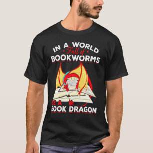 Bookworm Mythical Creature Reading  Book Dragon T-Shirt