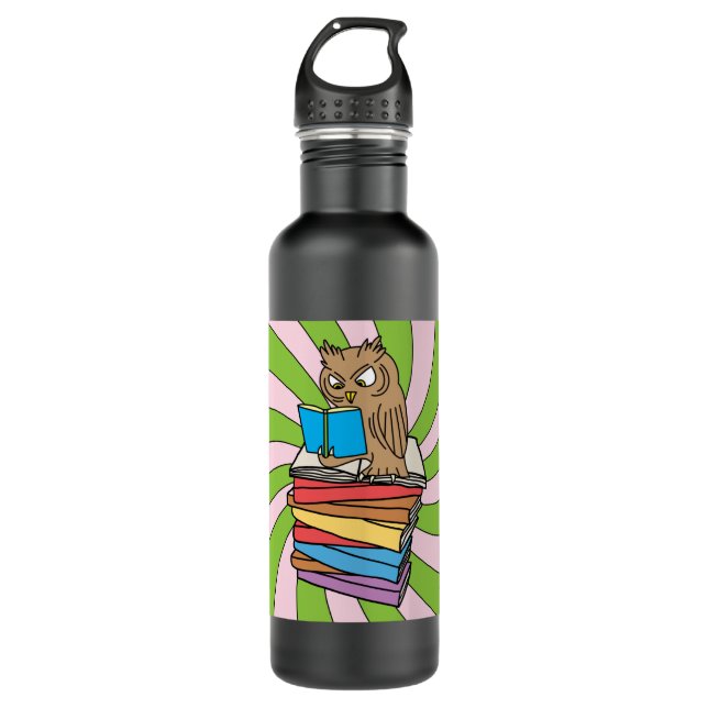 Bookworm Owl Library Bookworm 710 Ml Water Bottle (Front)