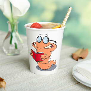 Bookworm Paper Cups