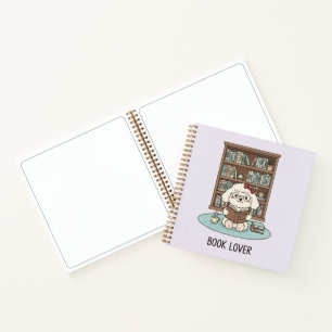 Bookworm Poodle Puppy Pastel Art Sketchbook Vibes Notebook