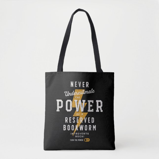 Bookworm Power Vintage Tote Bag (Front)