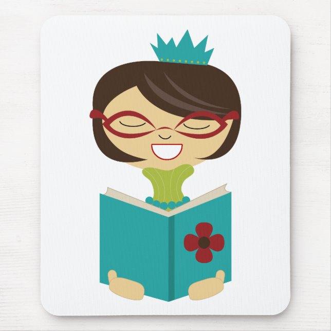 Bookworm Princess Mousepad for Kids (Front)