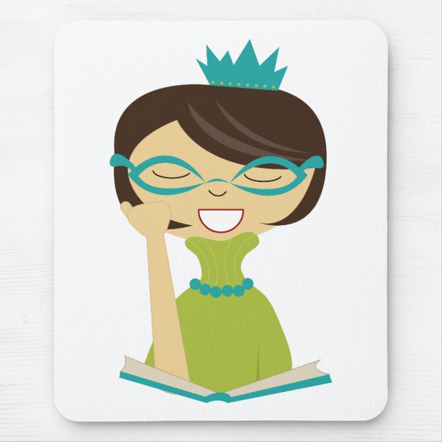 Bookworm Princess Mousepad for Kids (Front)