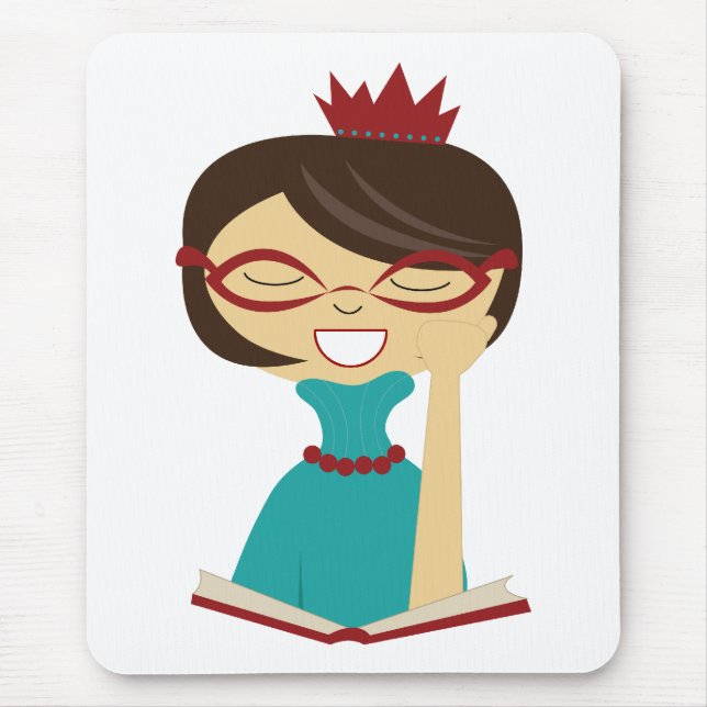 Bookworm Princess Mousepad for Kids (Front)