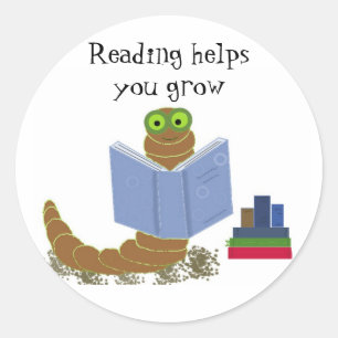 Bookworm Reader Sticker