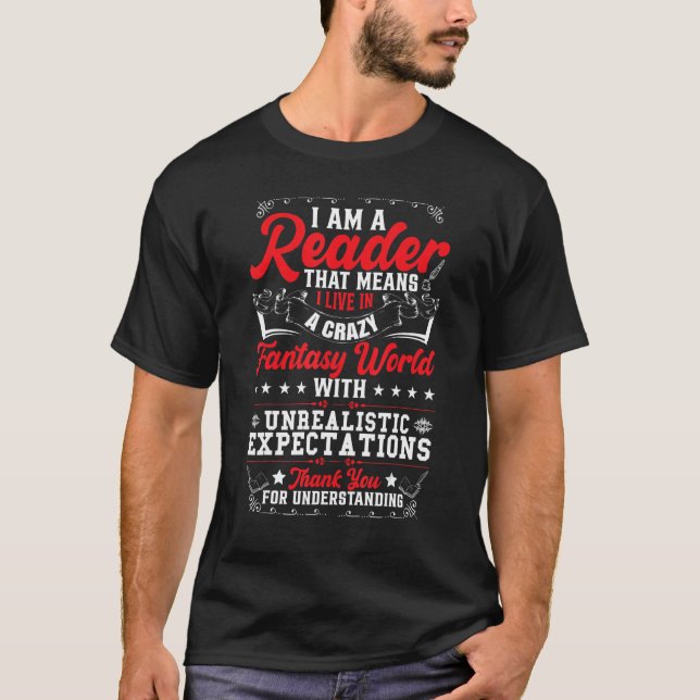 Bookworm Reading Book   Library Librarian T-Shirt (Front)