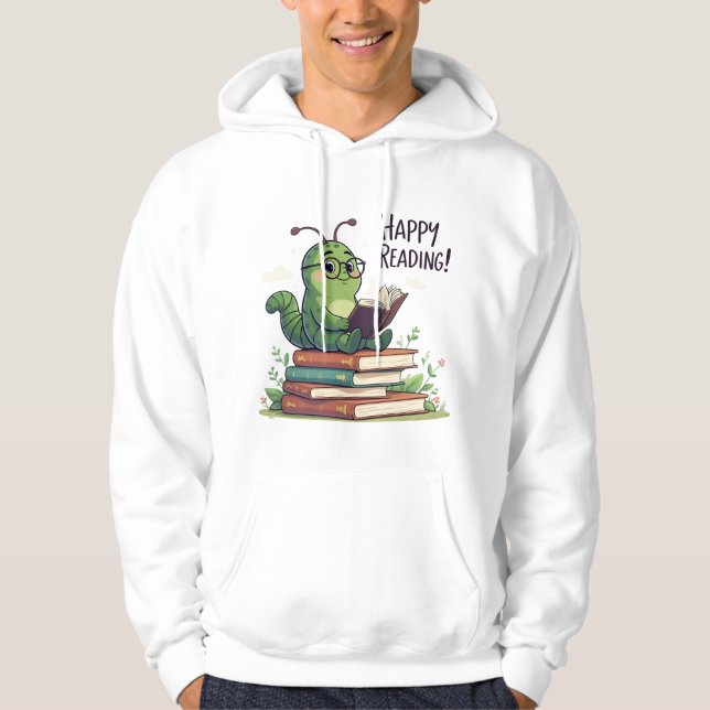 Bookworm Reading Design  Hoodie (Front)