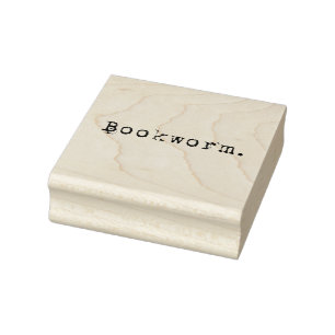 Bookworm Rubber Stamp