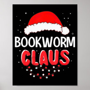 Bookworm Santa Claus Christmas Matching Costume Poster
